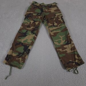 VINTAGE US Military Pants Mens Small Short Camo Woodland Trousers Cargo 90s